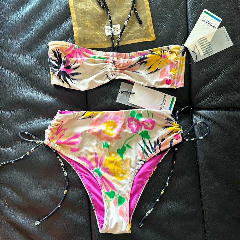 Scotch & Soda NWT watercolor abstract floral bikini